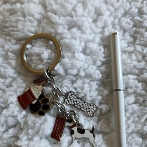 Coach Dog Charm Keychain And Pen